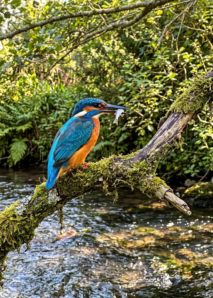 Kingfisher Above the Stream