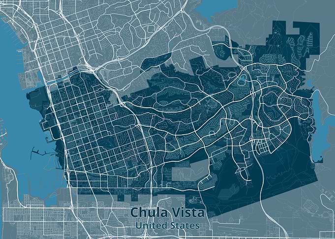 Chula Vista City Map Print
