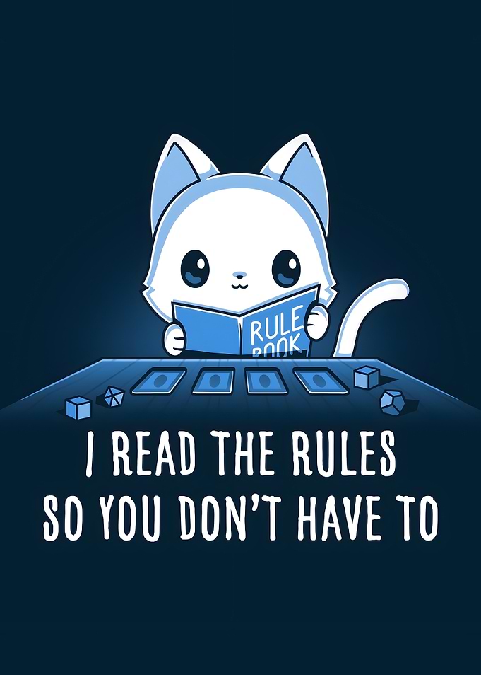 I Read The Rules!! Cute Cat Kitten Funny Sarcastic Quote Design -Animal Lover
