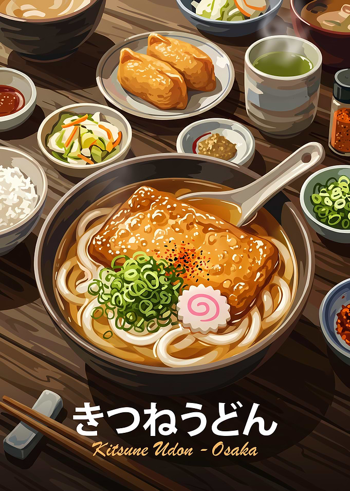 Kitsune Udon Japanese Noodle Dish