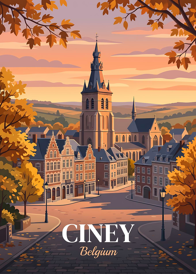Ciney Belgium Travel Poster