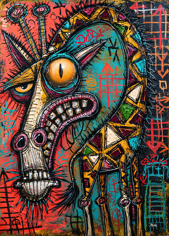 The Frazzled Giraffe - Psychedelic Pop Surrealist Art