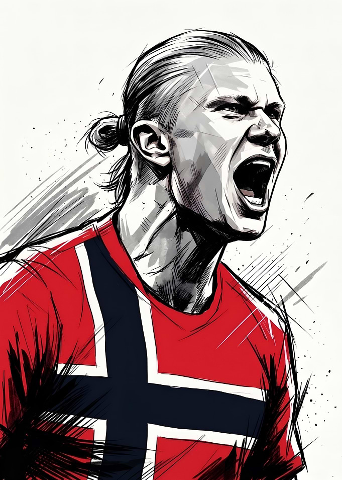 Erling Haaland Norway Soccer Portrait