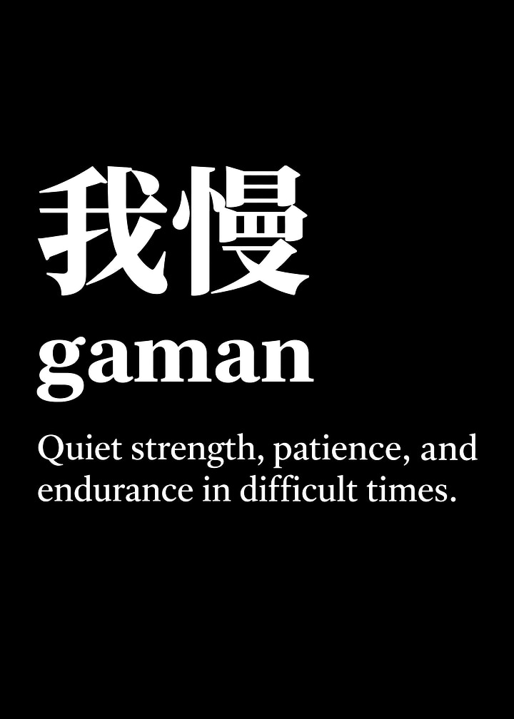 Gaman Japanese Definition Poster