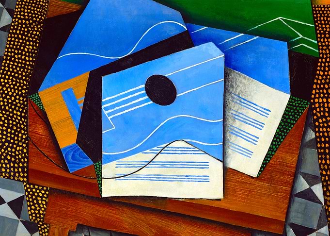 Guitar on a Table Cubist Painting by Juan Gris