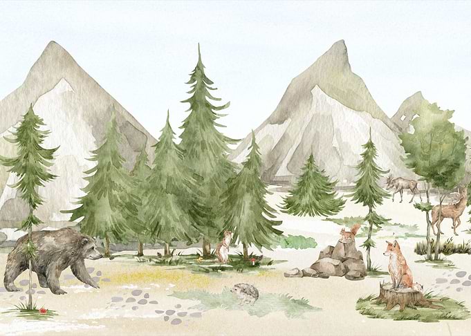Wandering Bear in a Mountain Valley