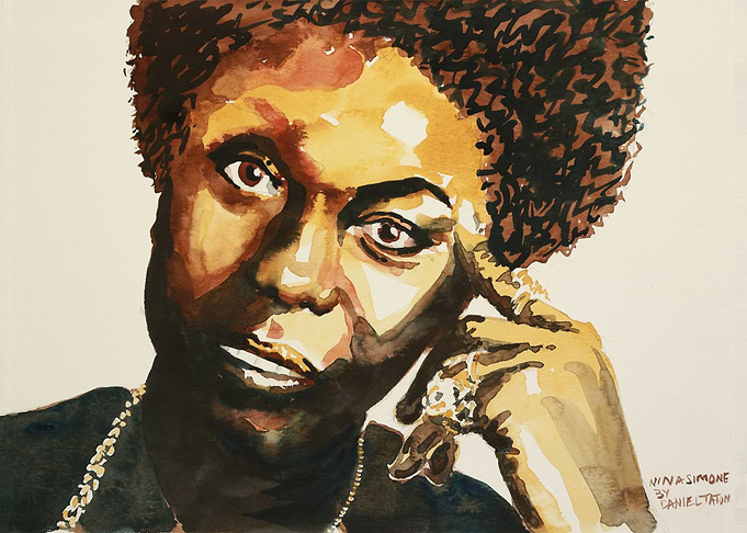Watercolor Portrait of Nina Simone
