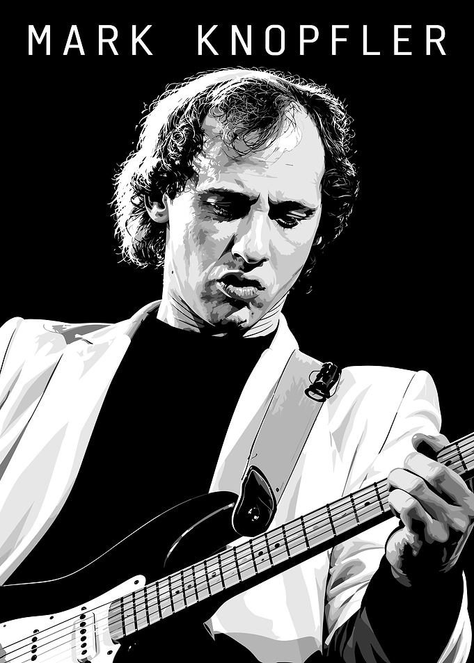 Mark Knopfler Guitarist Portrait Poster