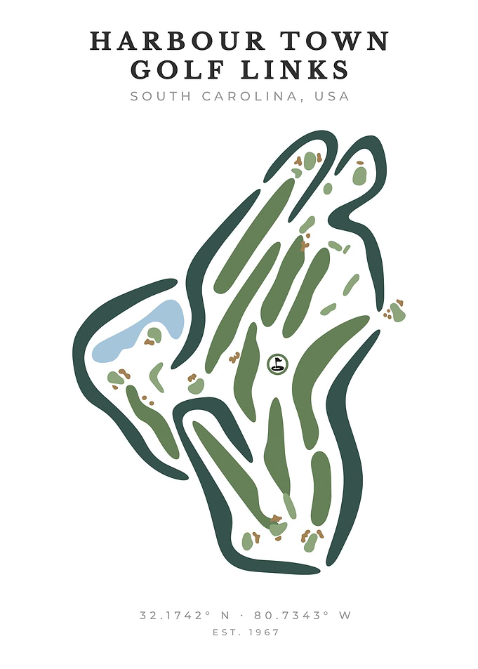 Harbour Town Golf Links Minimalist Course Map