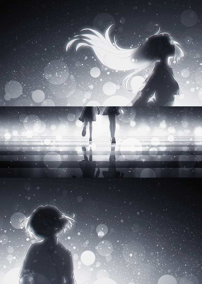 Monochromatic Anime Style Emotional Montage