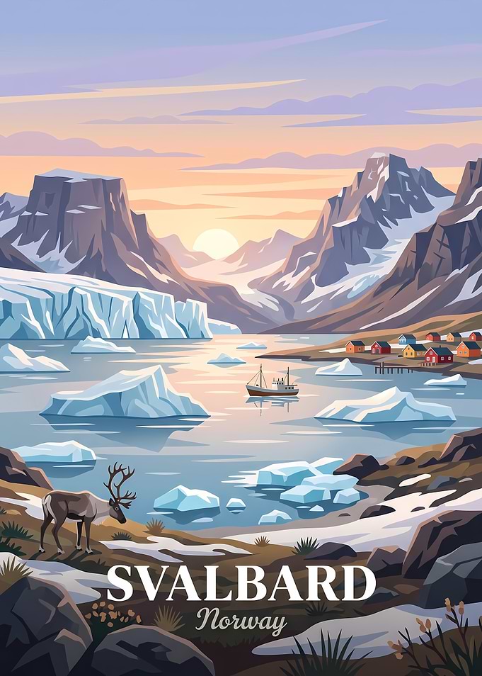 Svalbard Norway Travel Poster