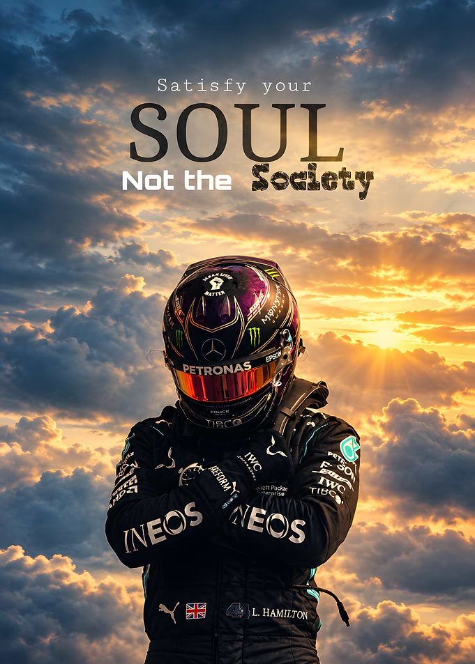 Lewis Hamilton Inspirational Racing Poster