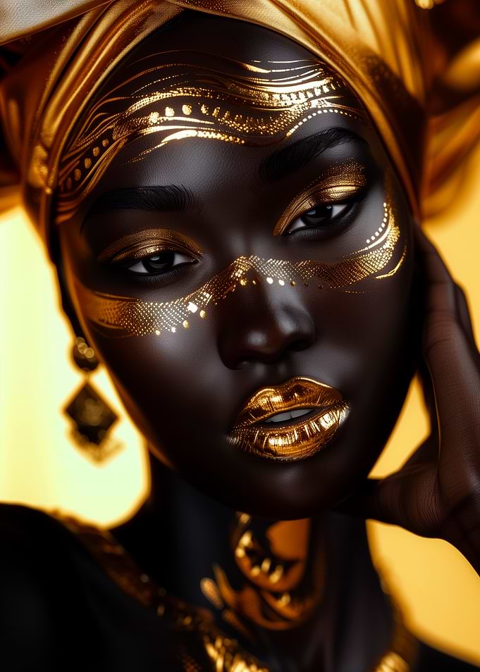Stunning Portrait with Gold Makeup