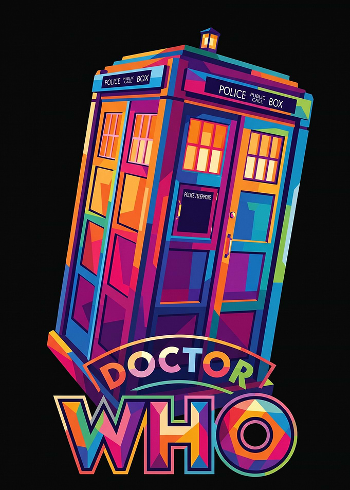 Colorful Pop Art Doctor Who TARDIS