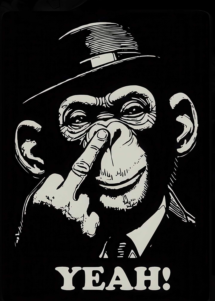 Funny Monkey in Hat Poster