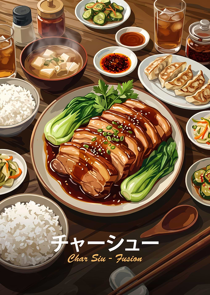 Delicious Char Siu Pork Feast