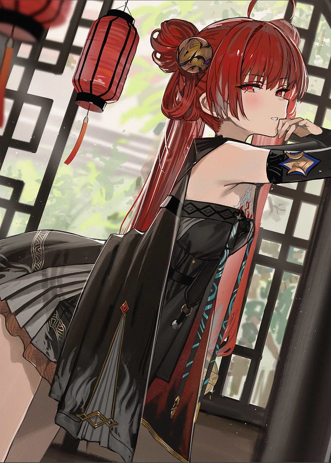 Anime Girl with Red Hair