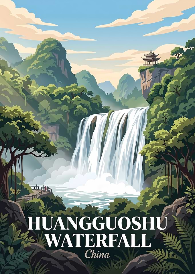 Huangguoshu Waterfall Travel Poster