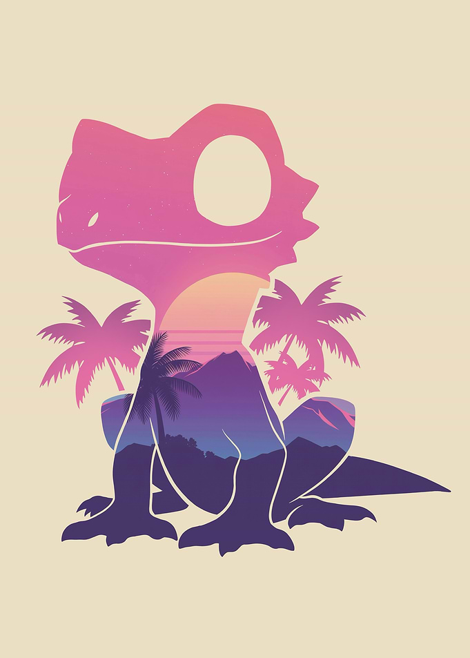Cute Leopard Gecko Tropical Retro