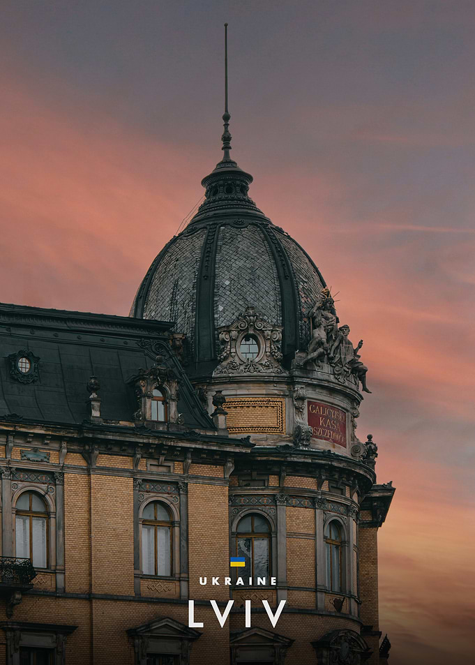 Lviv Architecture at Sunset