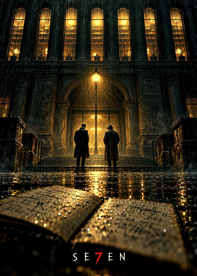 Se7en Movie Poster Noir Atmosphere