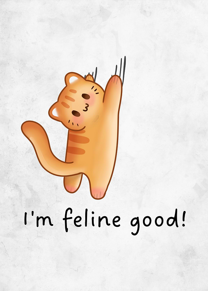 Cute Feline Good Cat Illustration