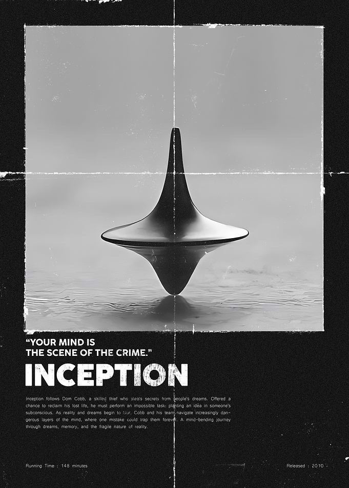 Inception Movie Poster with Spinning Top