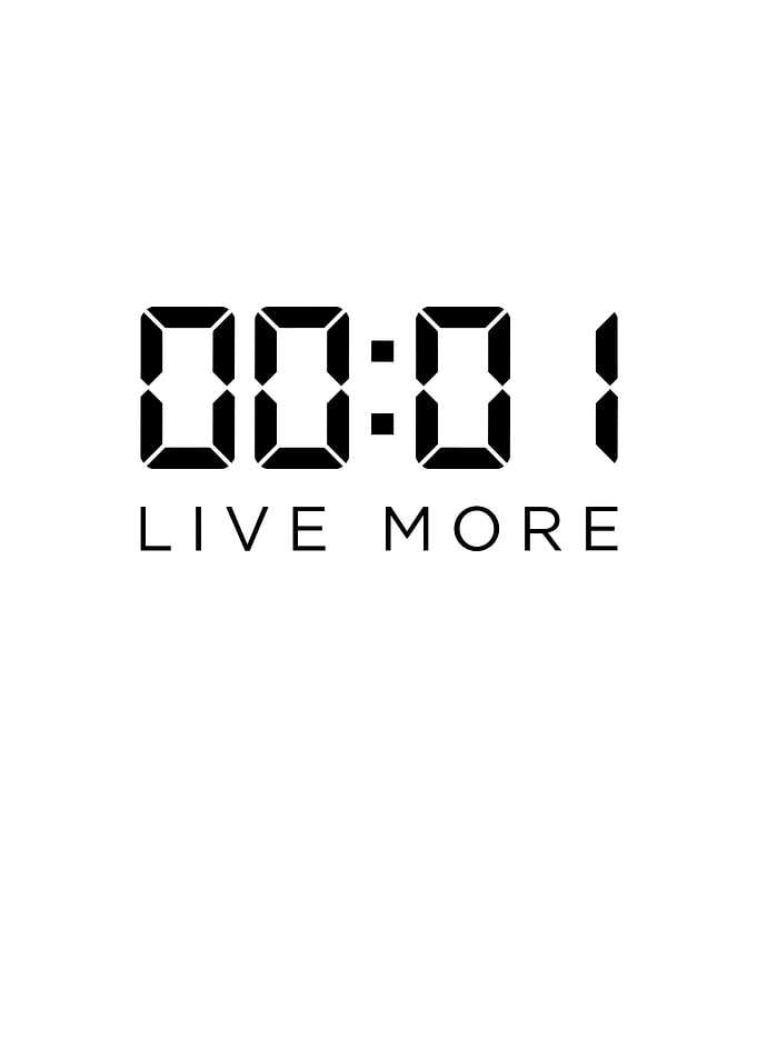 Live More Digital Clock Quote