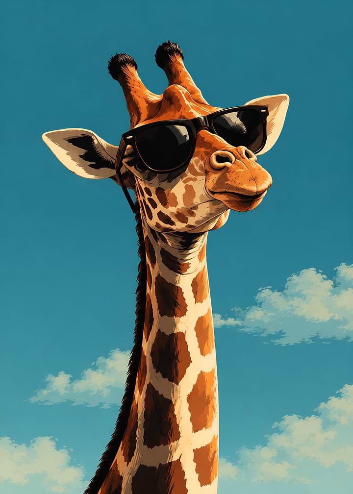 Cool Giraffe Wearing Sunglasses