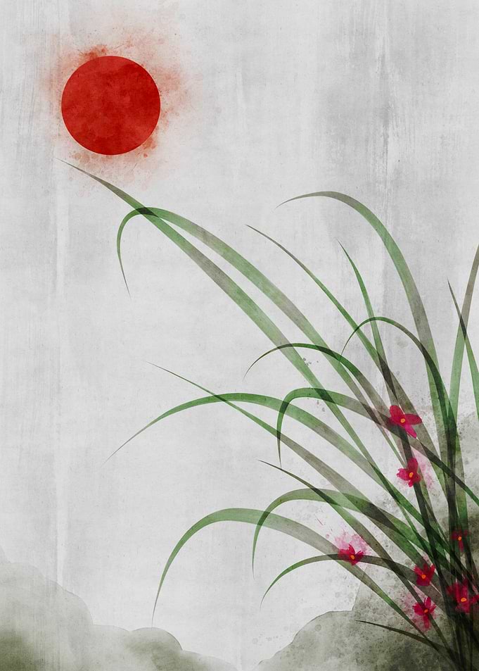 Minimalist Japanese Ink Wash Painting