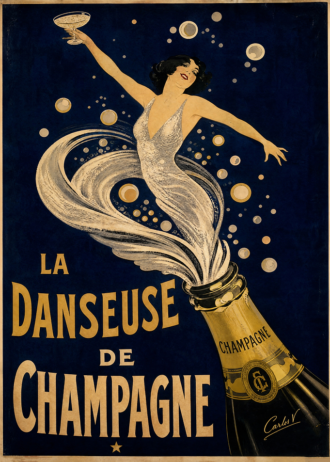 La Danseuse de Champagne Vintage Poster