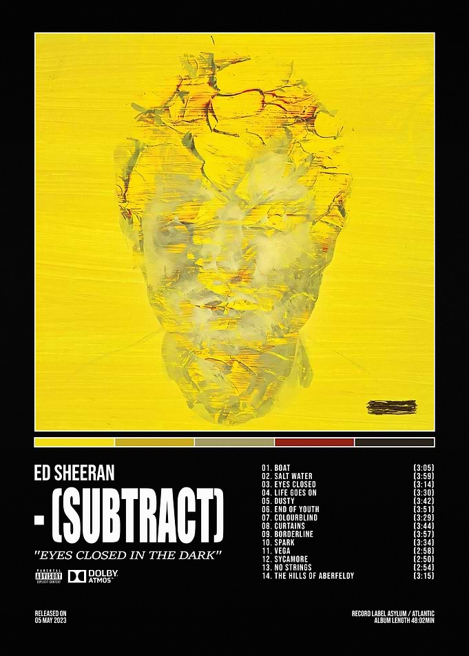 Ed Sheeran Subtract Album Poster