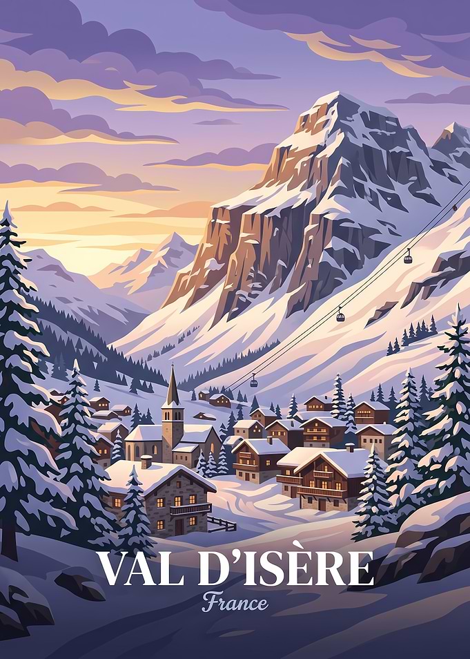 Val d'Isère France Ski Resort Poster