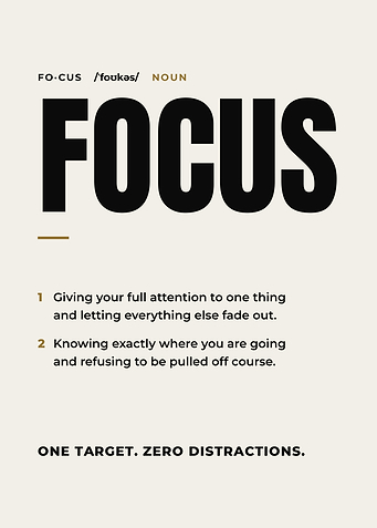 Focus Definition White Minimalist Motivational Poster