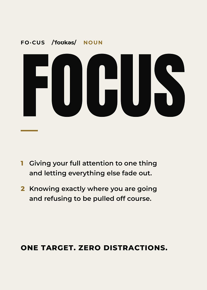 Focus Definition White Minimalist Motivational Poster