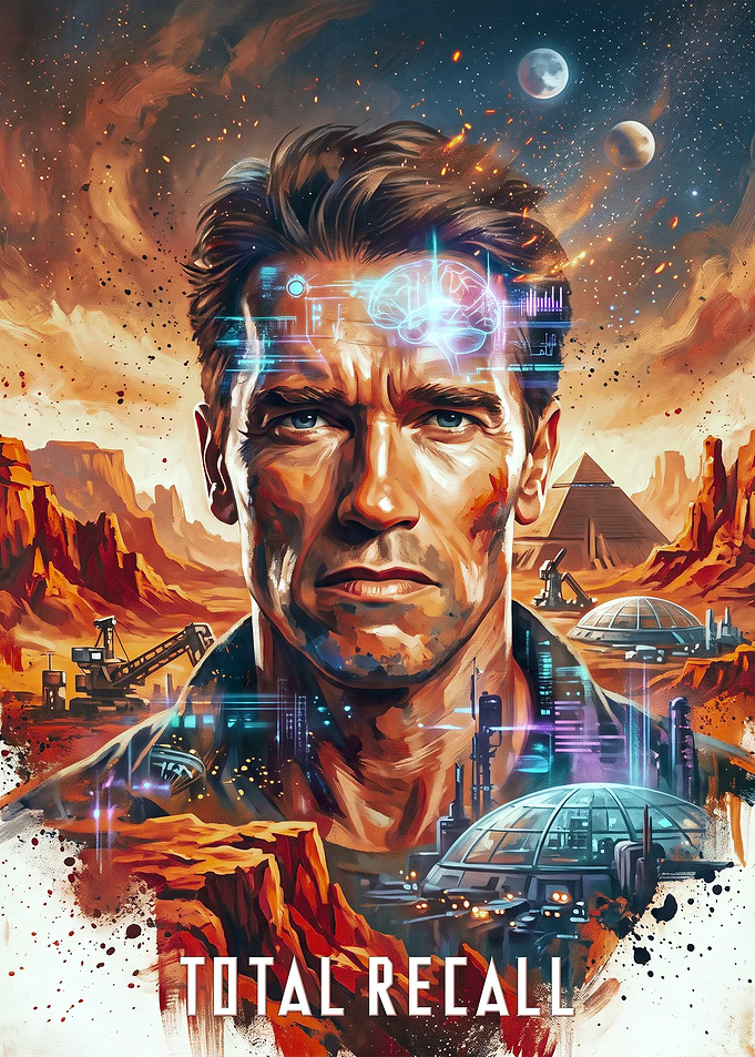 Total Recall Arnold Schwarzenegger Mars Poster