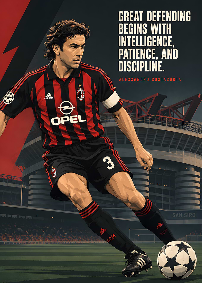 Alessandro Costacurta AC Milan Poster