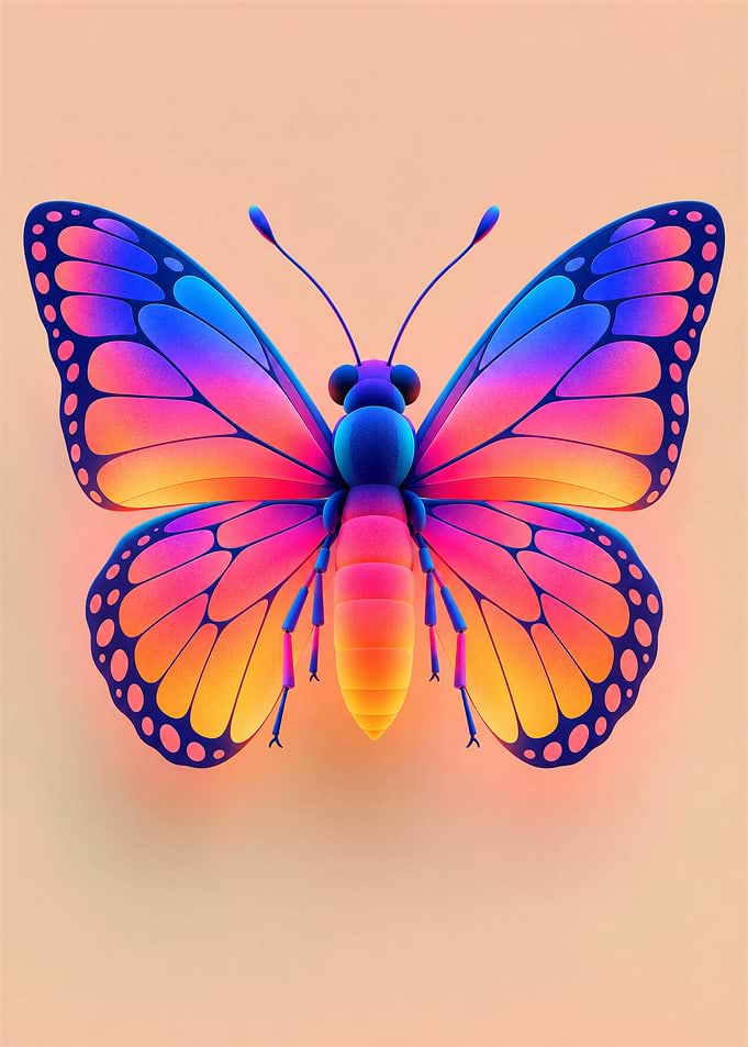 Vibrant Gradient Butterfly Illustration