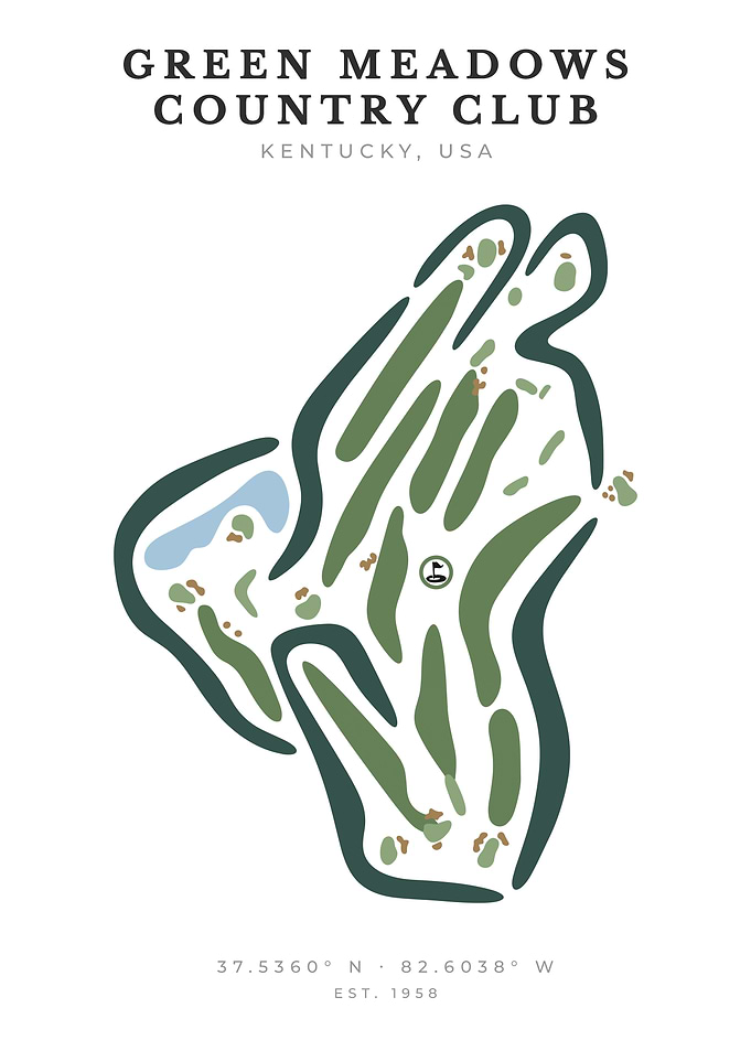 Green Meadows Country Club Minimalist Golf Map