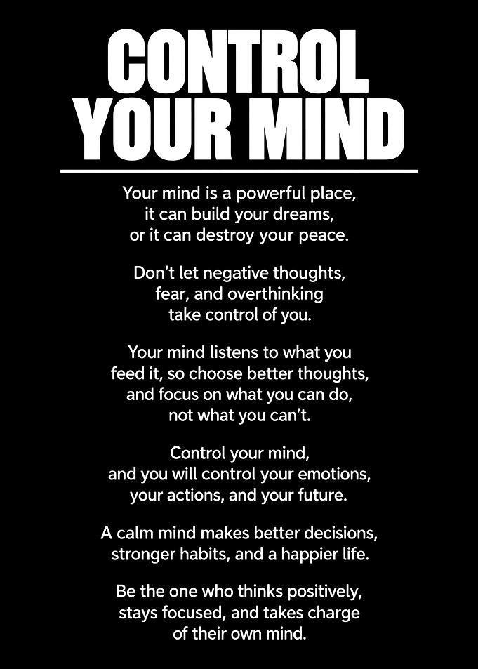 Control Your Mind Inspirational Quote Poster