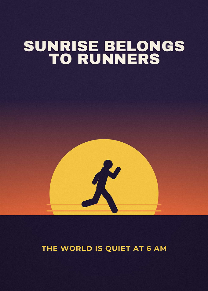 Sunrise Belongs To Runners Silhouette Poster