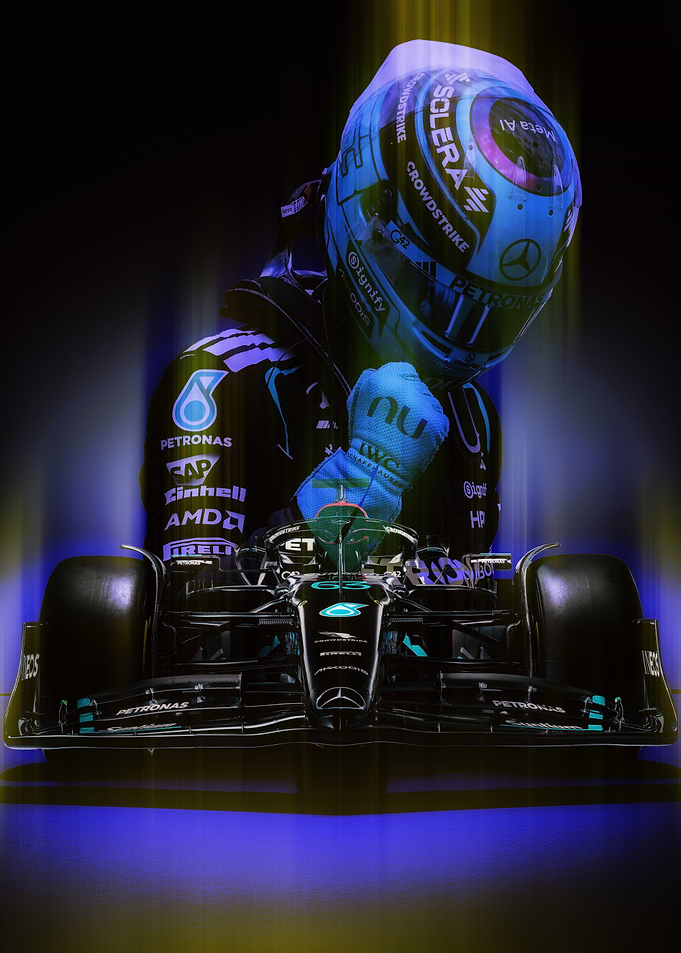 Mercedes F1 Driver Celebrating Victory