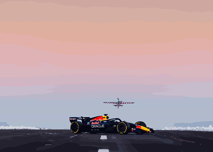 Red Bull F1 Car and Plane