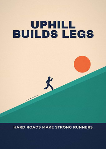 Uphill Builds Legs Runner Hill Climb Poster