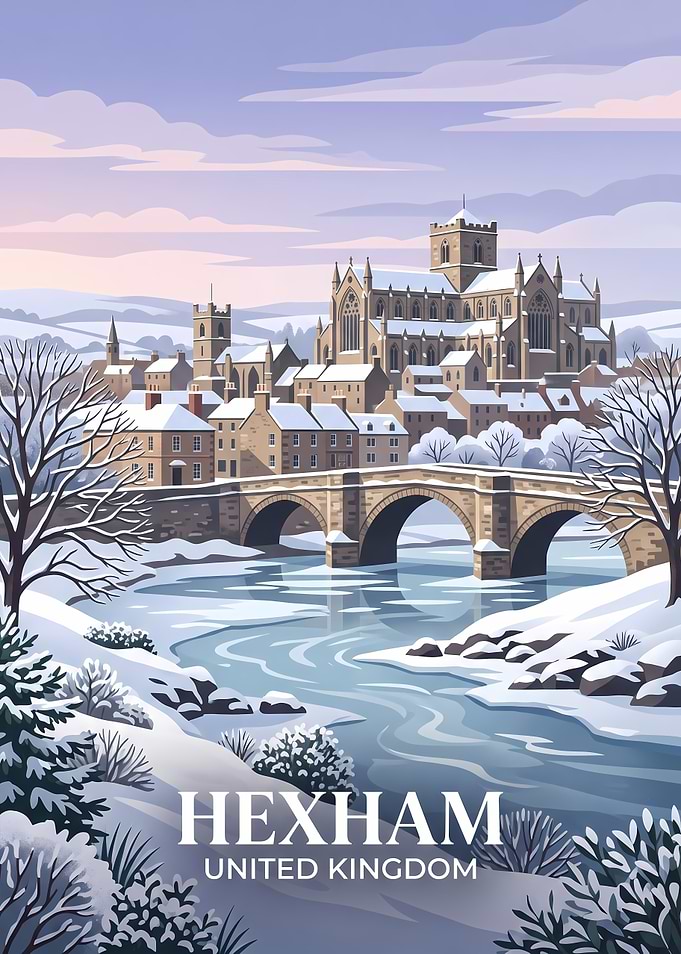 Winter in Hexham United Kingdom Poster