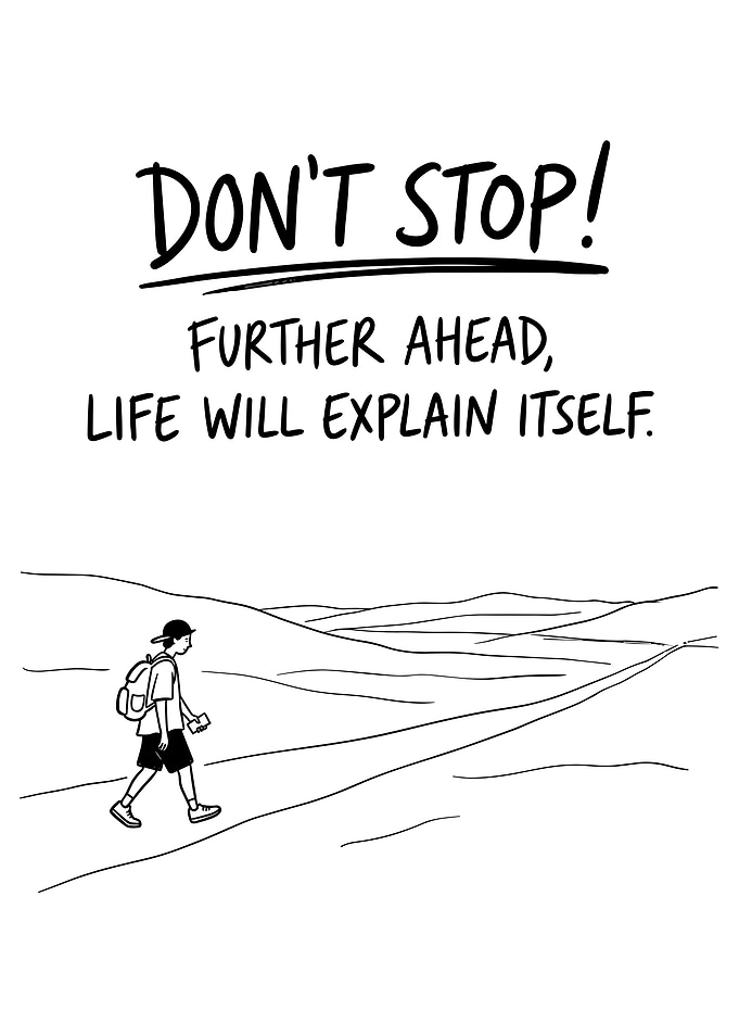 Don't Stop Inspirational Line Art