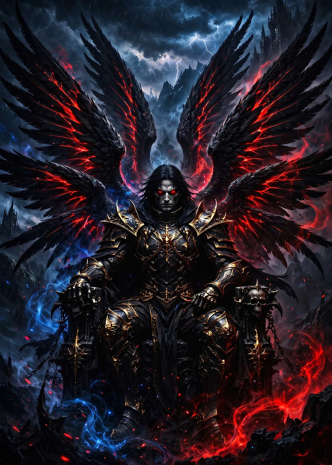 Dark Angel Throne Gothic Fantasy Ar