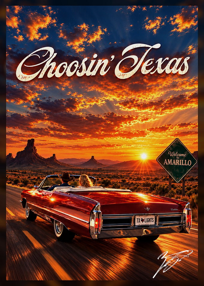 Choosin' Texas Road Trip Poster