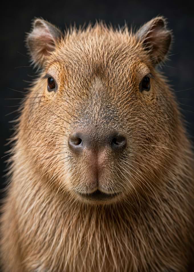 Close-up Portrait of a Capybara
