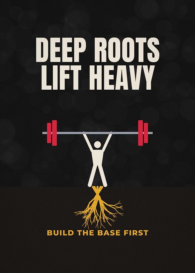 Deep Roots Lift Heavy Overhead Barbell Poster